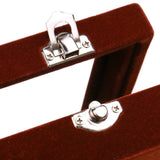 Brown 7 Slots Velvet Display Case Box Earring Ring Organizer Jewelry