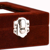 Brown 7 Slots Velvet Display Case Box Earring Ring Organizer Jewelry