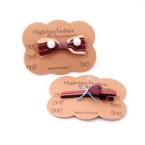 Brown Bow Paper Headwear Hair Clip Card Display Packaging 200PCS