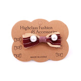 Brown Bow Paper Headwear Hair Clip Card Display Packaging 200PCS
