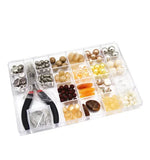 Brown Plastic Beads Kit With Pliers for Adult Jewelry Making