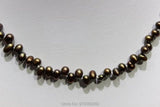 Brown Freshwater Pearl Necklace Small Rice 6X9mm 16INCH