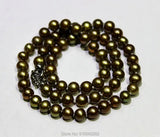 Brown-Green Freshwater Pearl Necklace 6-6.5mm 18INCH