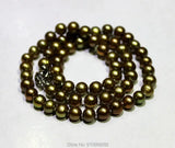 Brown-Green Freshwater Pearl Necklace 6-6.5mm 18INCH