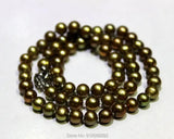 Brown-Green Freshwater Pearl Necklace 6-6.5mm 18INCH