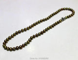 Brown-Green Freshwater Pearl Necklace 6-6.5mm 18INCH