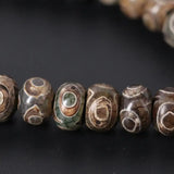 Tibetan Onyx Eyes Dzi Rondelle Beads Wholesale