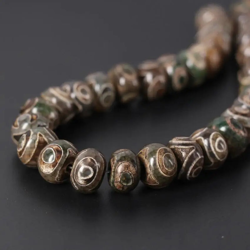Tibetan Onyx Eyes Dzi Rondelle Beads Wholesale
