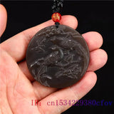 Brown Jade Bird Pendant Men Women Necklace Carved Jewelry Charm