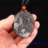 Brown Jade Bird Pendant Men Women Necklace Carved Jewelry Charm