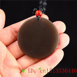 Brown Jade Butterfly Pendant Charm Flower Amulet Natural Carved Women Chinese