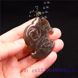 Brown Jade Horse Pendant Natural Jewelry Necklace Charm Gemstone Carved Women