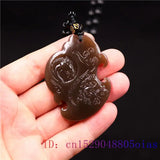 Brown Jade Horse Pendant Natural Jewelry Necklace Charm Gemstone Carved Women