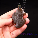 Brown Jade Horse Pendant Natural Jewelry Necklace Charm Gemstone Carved Women