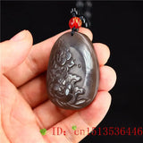 Brown Jade Rose Pendant Amulet Jadeite Chinese Charm Natural Necklace