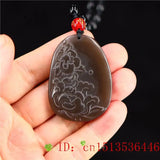 Brown Jade Rose Pendant Amulet Jadeite Chinese Charm Natural Necklace