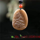 Brown Jade Rose Pendant Amulet Jadeite Chinese Charm Natural Necklace