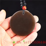 Brown Jade Rose Pendant Carved Flower Amulet Women Jadeite Charm for Necklace