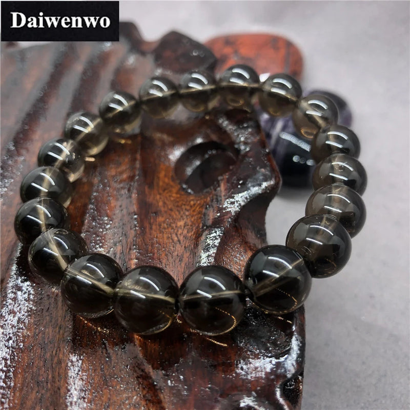 Brown Smoky Quartz Beads Bracelet Crystal Charms Gift