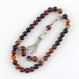 Muslim Agate Bracelet 8mm 33 Beads Brown Stone Tasbih La Prayer Rosary