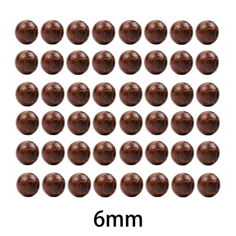 Brown Stripe Wood Beads 6/8/10mm Natural Round Beads Jewelry Making