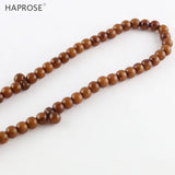Brown Tesibah Ramadan Bracelets Muslim Tasbih Allah Necklace 99 Beads