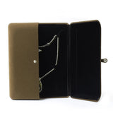 Brown Velvet Covered Button Jewelry Set Box for Women