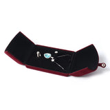 Brown Velvet Covered Button Jewelry Set Box for Women