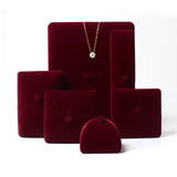 Brown Velvet Covered Button Jewelry Set Box for Women