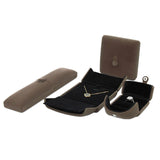 Brown Velvet Jewelry Storage Box Double Opening Snap Button Ring Display Box