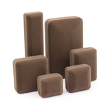 Brown Velvet Jewelry Storage Box for Rings Necklaces Bracelets