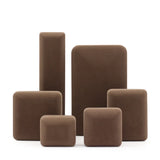 Brown Velvet Jewelry Storage Box for Rings Necklaces Bracelets