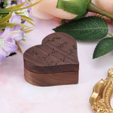 Brown Wooden Wedding Ring Box Magnetic Retro Wood Ring Bearer Rustic Vintage