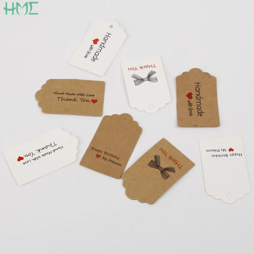 Brown Paper Gift Label Organizer Hang Tag Jewelry Charms Round