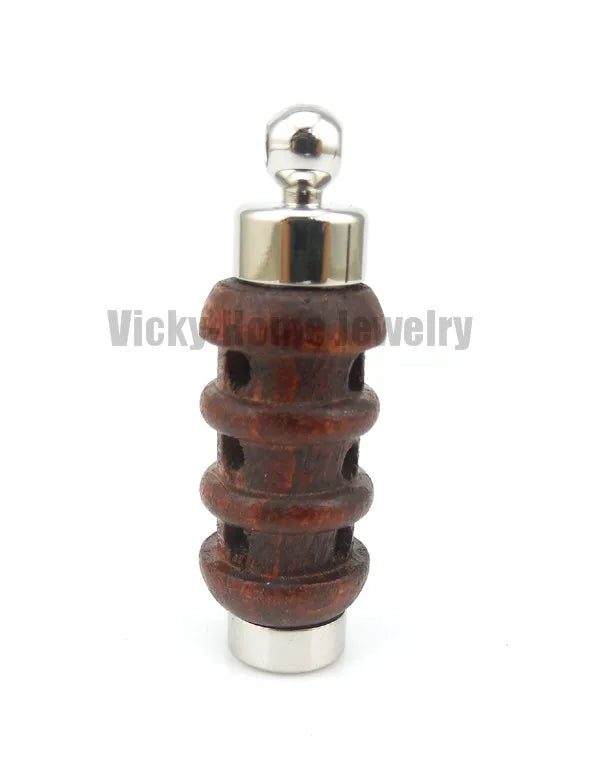 Wood Aroma Pendant 316L Stainless Steel Vial For Essential Oil