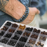 Wooden Beads Jewelry Kit with Boxes for Bracelets, DIY Craft Set
