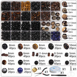 Wooden Beads Jewelry Kit with Boxes for Bracelets, DIY Craft Set