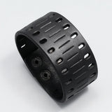 Wide Pu Leather Man Bracelet Vintage Punk Wrap Wrist Bracelet