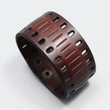 Wide Pu Leather Man Bracelet Vintage Punk Wrap Wrist Bracelet