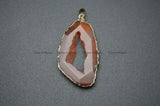 Brown Druzy Agate Oval Stone Pendant