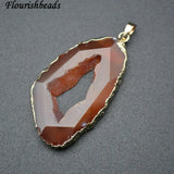 Brown Druzy Agate Oval Stone Pendant