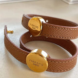 Brown Leather Wrap Bracelet for Women