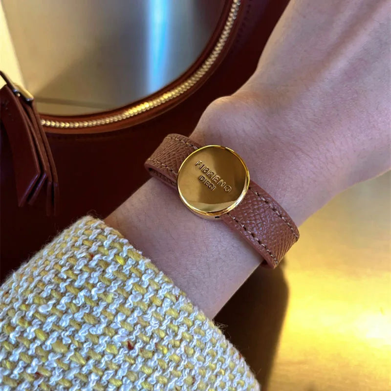 Brown Leather Wrap Bracelet for Women