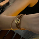 Brown Leather Wrap Bracelet for Women