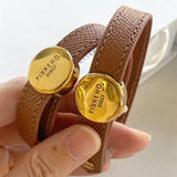 Brown Leather Wrap Bracelet for Women