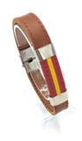 Spain Flag Leather Bracelet