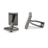Gunmetal Twisted Rectangle Cufflinks Father's Gift Birthday Wedding