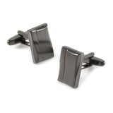 Gunmetal Twisted Rectangle Cufflinks Father's Gift Birthday Wedding