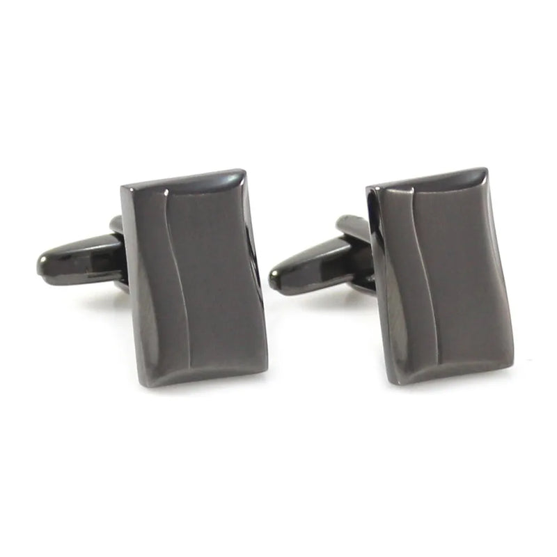 Gunmetal Twisted Rectangle Cufflinks Father's Gift Birthday Wedding
