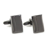 Gunmetal Twisted Rectangle Cufflinks Father's Gift Birthday Wedding